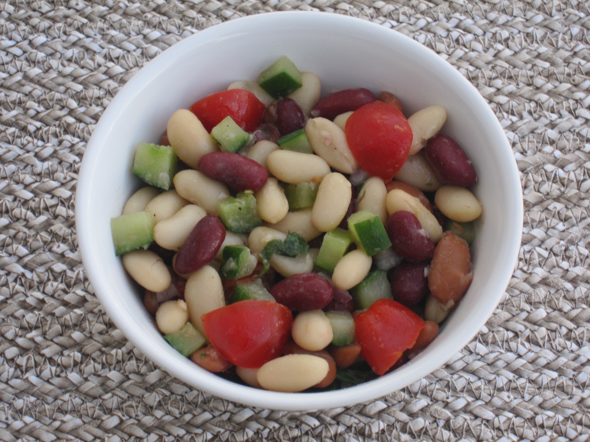 Bean salad. So rich in fiber! So nutritious.